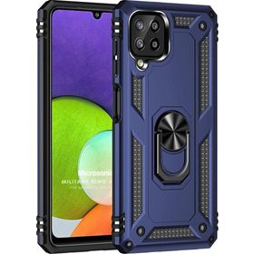Microsonic Samsung Galaxy M33 Military Ring Holder Lacivert Kılıf
