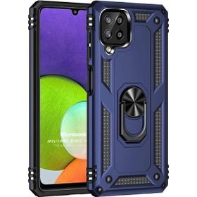 Microsonic Samsung Galaxy M33 Military Ring Holder Lacivert Kılıf
