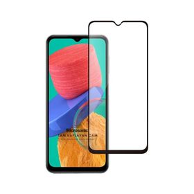 Microsonic Samsung Galaxy M33 Tam Kaplayan Temperli Siyah Cam Ekran Koruyucu