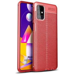 Microsonic Samsung Galaxy M51 Deri Dokulu Silikon Kırmızı Kılıf