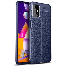 Microsonic Samsung Galaxy M51 Deri Dokulu Silikon Lacivert Kılıf