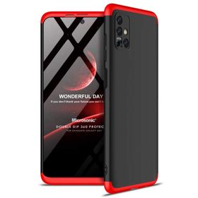 Microsonic Samsung Galaxy M51 Double Dip 360 Protective Siyah Kırmızı Kılıf