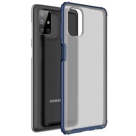 Microsonic Samsung Galaxy M51 Frosted Frame Lacivert Kılıf
