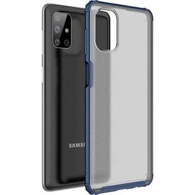 Microsonic Samsung Galaxy M51 Frosted Frame Lacivert Kılıf