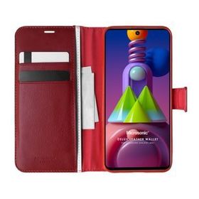 Microsonic Samsung Galaxy M51 Kırmızı Delux Leather Wallet Cep Telefon Kılıfı