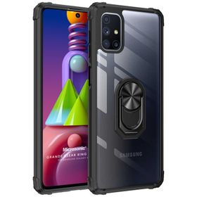 Microsonic Samsung Galaxy M51 Kırmızı Grande Clear Ring Holder Cep Telefon Kılıfı