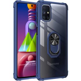 Microsonic Samsung Galaxy M51 Kırmızı Grande Clear Ring Holder Cep Telefon Kılıfı