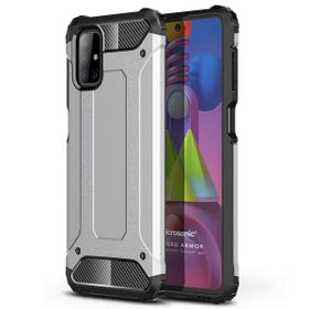 Microsonic Samsung Galaxy M51 Rugged Armor Gümüş Kılıf