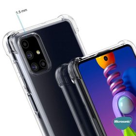 Microsonic Samsung Galaxy M51 Şeffaf Shock Absorbing Cep Telefonu Kılıfı