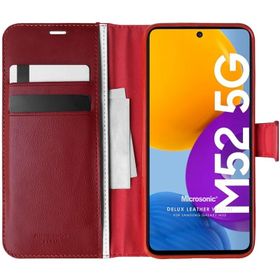 Microsonic Samsung Galaxy M52 Delux Leather Wallet Kılıf