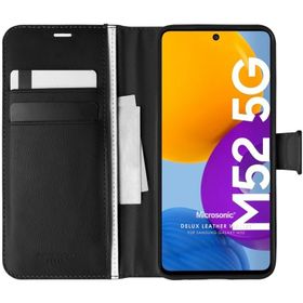 Microsonic Samsung Galaxy M52 Delux Leather Wallet Kılıf