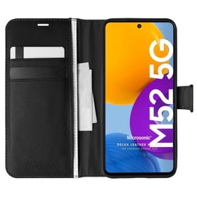 Microsonic Samsung Galaxy M52 Delux Leather Wallet Kılıf