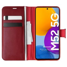 Microsonic Samsung Galaxy M52 Delux Leather Wallet Kılıf