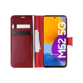 Microsonic Samsung Galaxy M52 Delux Leather Wallet Kılıf