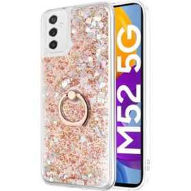 Microsonic Samsung Galaxy M52 Glitter Liquid Holder Gold Cep Telefonu Kılıfı