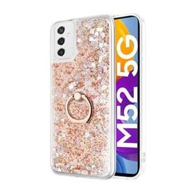 Microsonic Samsung Galaxy M52 Glitter Liquid Holder Gold Cep Telefonu Kılıfı