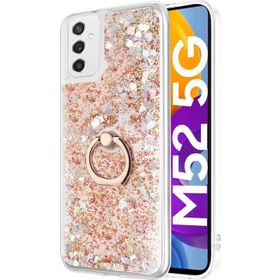 Microsonic Samsung Galaxy M52 Glitter Liquid Holder Gold Cep Telefonu Kılıfı