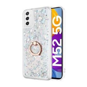 Microsonic Samsung Galaxy M52 Glitter Liquid Holder Gümüş Kılıf