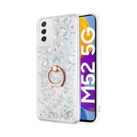 Microsonic Samsung Galaxy M52 Glitter Liquid Holder Gümüş Kılıf