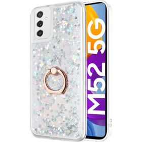 Microsonic Samsung Galaxy M52 Glitter Liquid Holder Gümüş Kılıf