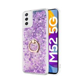 Microsonic Samsung Galaxy M52 Glitter Liquid Holder Mor Kılıf