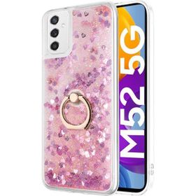 Microsonic Samsung Galaxy M52 Glitter Liquid Holder Pembe Kılıf