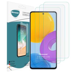 Microsonic Samsung Galaxy M52 Screen Protector Nano Glass 3 Adet Cam Ekran Koruyucu
