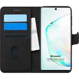 Microsonic Samsung Galaxy Note 10 Fabric Book Wallet Siyah Kılıf
