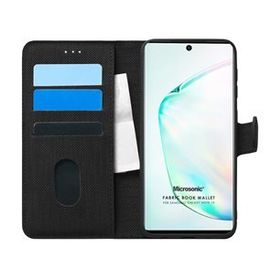 Microsonic Samsung Galaxy Note 10 Fabric Book Wallet Siyah Kılıf