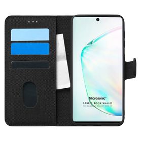 Microsonic Samsung Galaxy Note 10 Fabric Book Wallet Siyah Kılıf