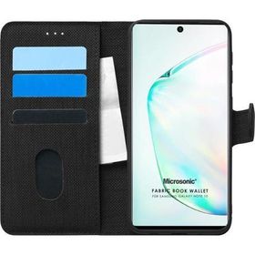 Microsonic Samsung Galaxy Note 10 Fabric Book Wallet Siyah Kılıf