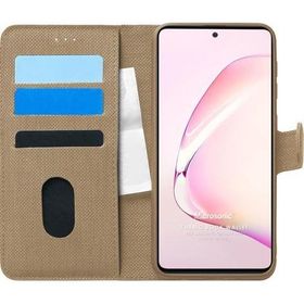 Microsonic Samsung Galaxy Note 10 Lite Fabric Book Wallet Gold Cep Telefonu Kılıfı