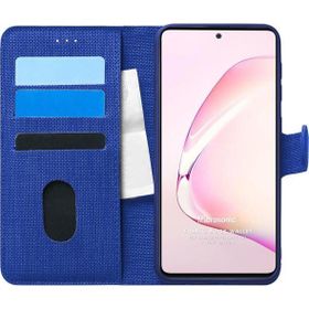 Microsonic Samsung Galaxy Note 10 Lite Fabric Book Wallet Lacivert Kılıf