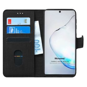 Microsonic Samsung Galaxy Note 10 Plus Fabric Wallet Siyah Kılıf