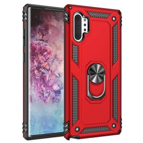 Microsonic Samsung Galaxy Note 10 Plus Military Ring Holder Kırmızı Kılıf