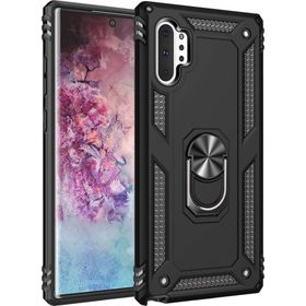 Microsonic Samsung Galaxy Note 10 Plus Military Ring Holder Siyah Kılıf