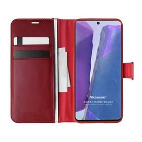 Microsonic Samsung Galaxy Note 20 Delux Leather Wallet Kırmızı Kılıf