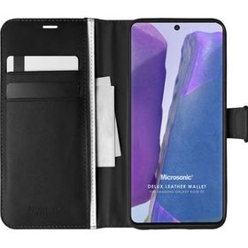 Microsonic Samsung Galaxy Note 20 Delux Leather Wallet Siyah Kılıf