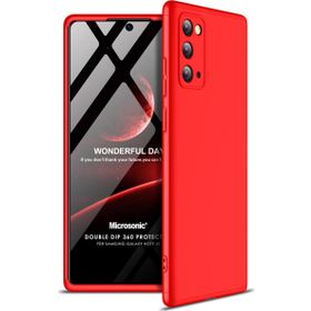 Microsonic Samsung Galaxy Note 20 Double Dip 360 Protective Kırmızı Kılıf