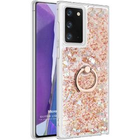 Microsonic Samsung Galaxy Note 20 Glitter Liquid Holder Gold Cep Telefonu Kılıf