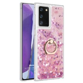 Microsonic Samsung Galaxy Note 20 Glitter Liquid Holder Pembe Kılıf