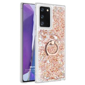 Microsonic Samsung Galaxy Note 20 Glitter Liquid Holder Pembe Kılıf