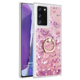 Microsonic Samsung Galaxy Note 20 Glitter Liquid Holder Pembe Kılıf