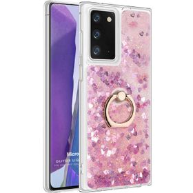 Microsonic Samsung Galaxy Note 20 Glitter Liquid Holder Pembe Kılıf