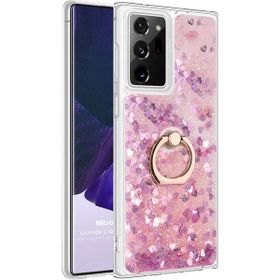 Microsonic Samsung Galaxy Note 20 Ultra Glitter Liquid Holder Pembe Kılıf