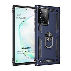 Microsonic Samsung Galaxy Note 20 Ultra Military Ring Holder Lacivert Kılıf