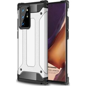Microsonic Samsung Galaxy Note 20 Ultra Rugged Armor Gümüş Cep Telefonu Kılıf