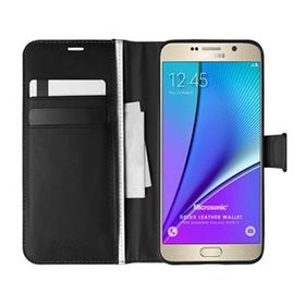 Microsonic Samsung Galaxy Note 5 Delux Leather Wallet Siyah Kılıf
