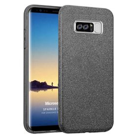 Microsonic Samsung Galaxy Note 8 Deri Dokulu Gri Silikon Kılıf