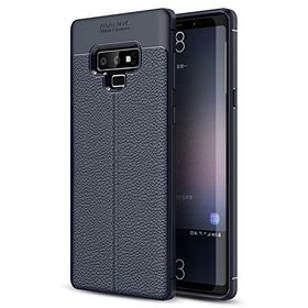 Microsonic Samsung Galaxy Note 9 Deri Dokulu Silikon Lacivert Kılıf